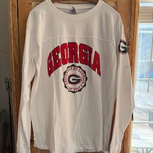 Pressbox White and Red Georgia University Long Sleeve Shirt